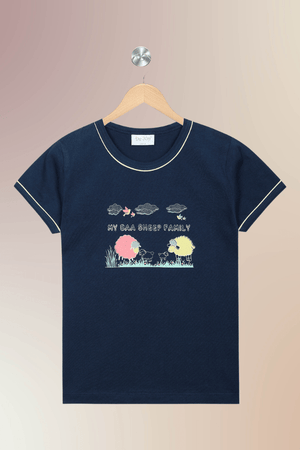 Navy Baa Sheep Shorts Set - De - Nap.in - Nightwear