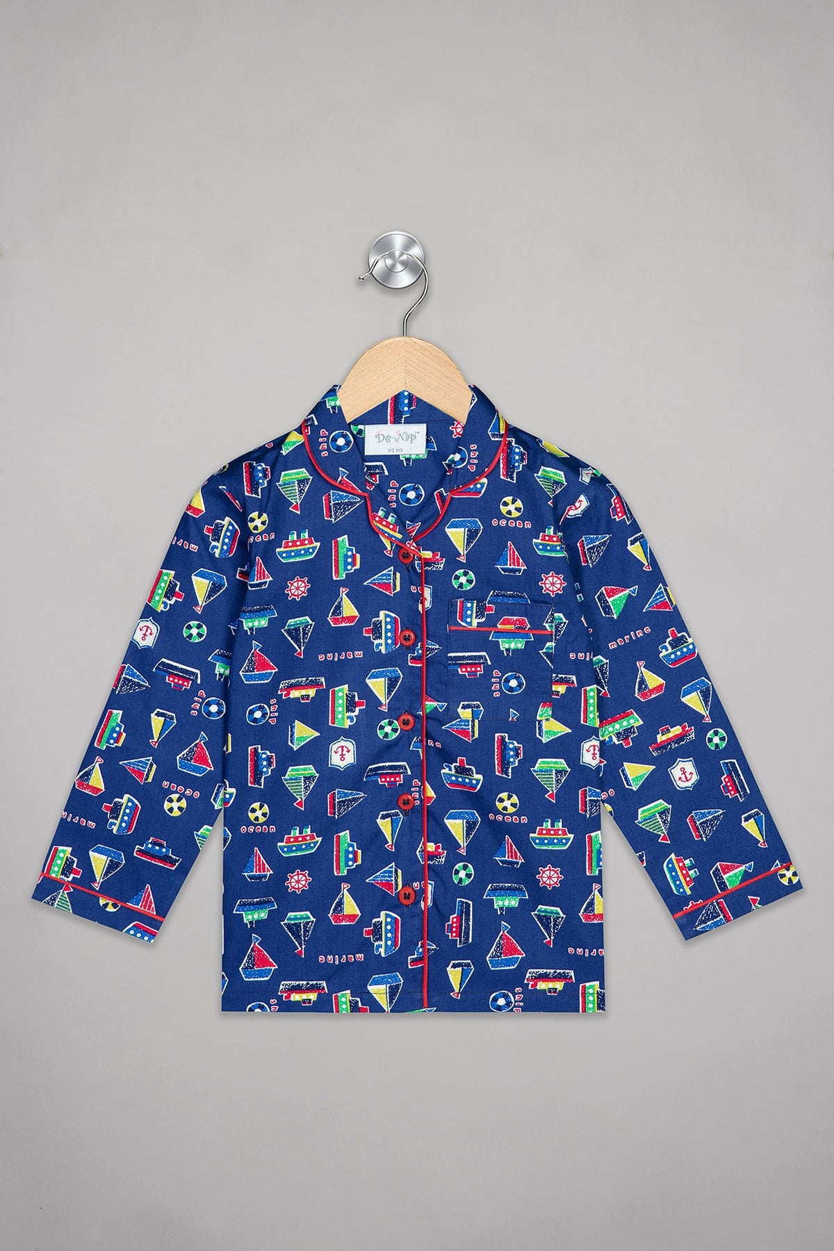 Navy Sailing Boats Pyjama Set - De - Nap.in - Nightwear