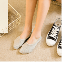 New Grey & Black set of 2 women's socks solid colour invisible socks - De - Nap.in - Nightwear