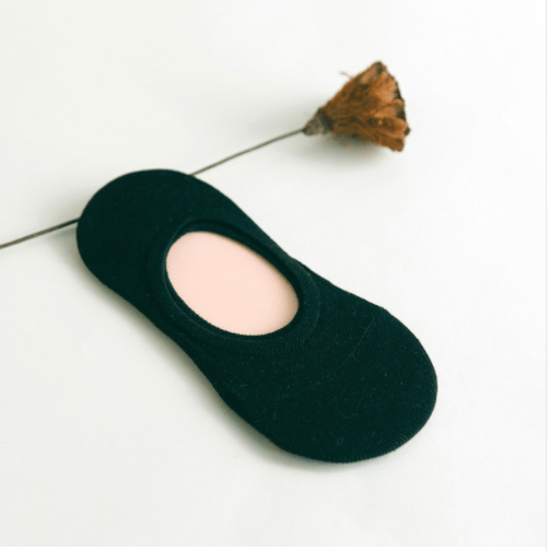 New Grey & Black set of 2 women's socks solid colour invisible socks - De - Nap.in - Nightwear