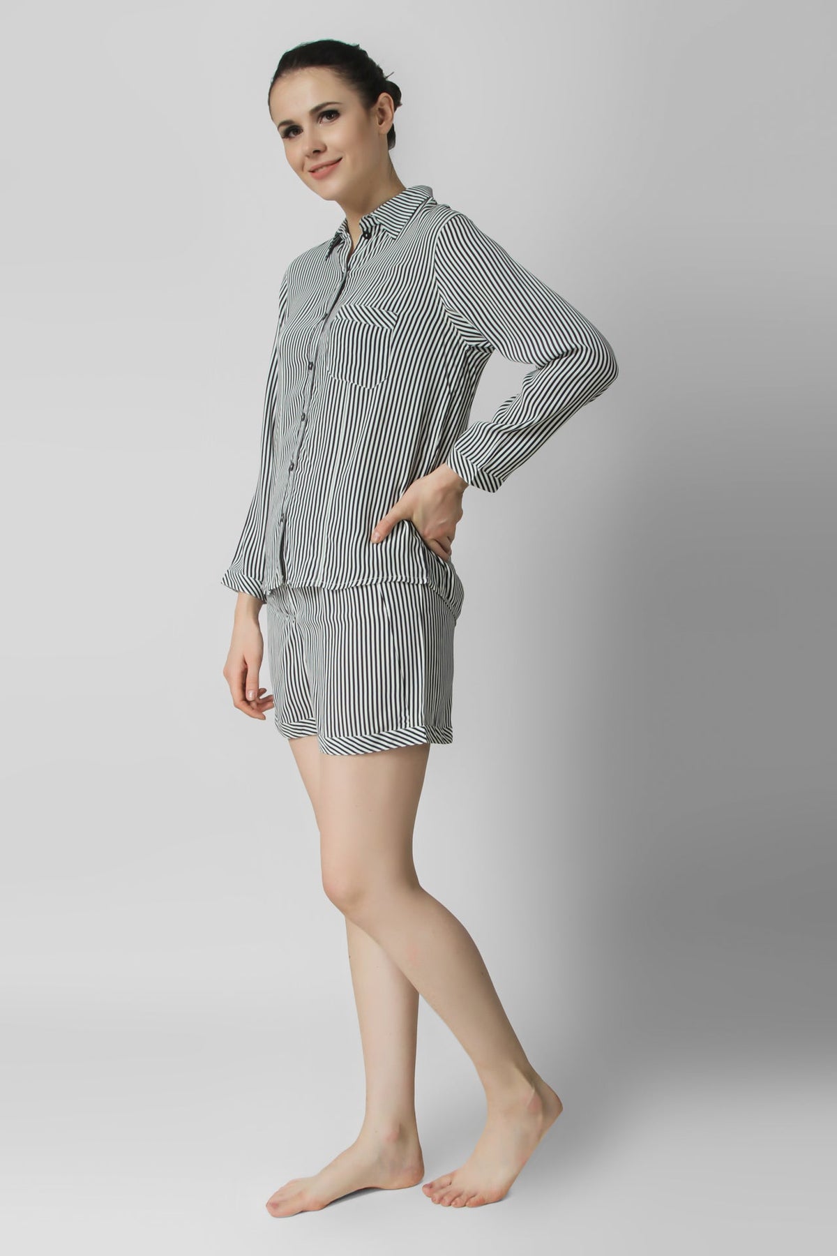 Oh So Stylish! Stripes Shorts Set - De - Nap.in - Nightwear