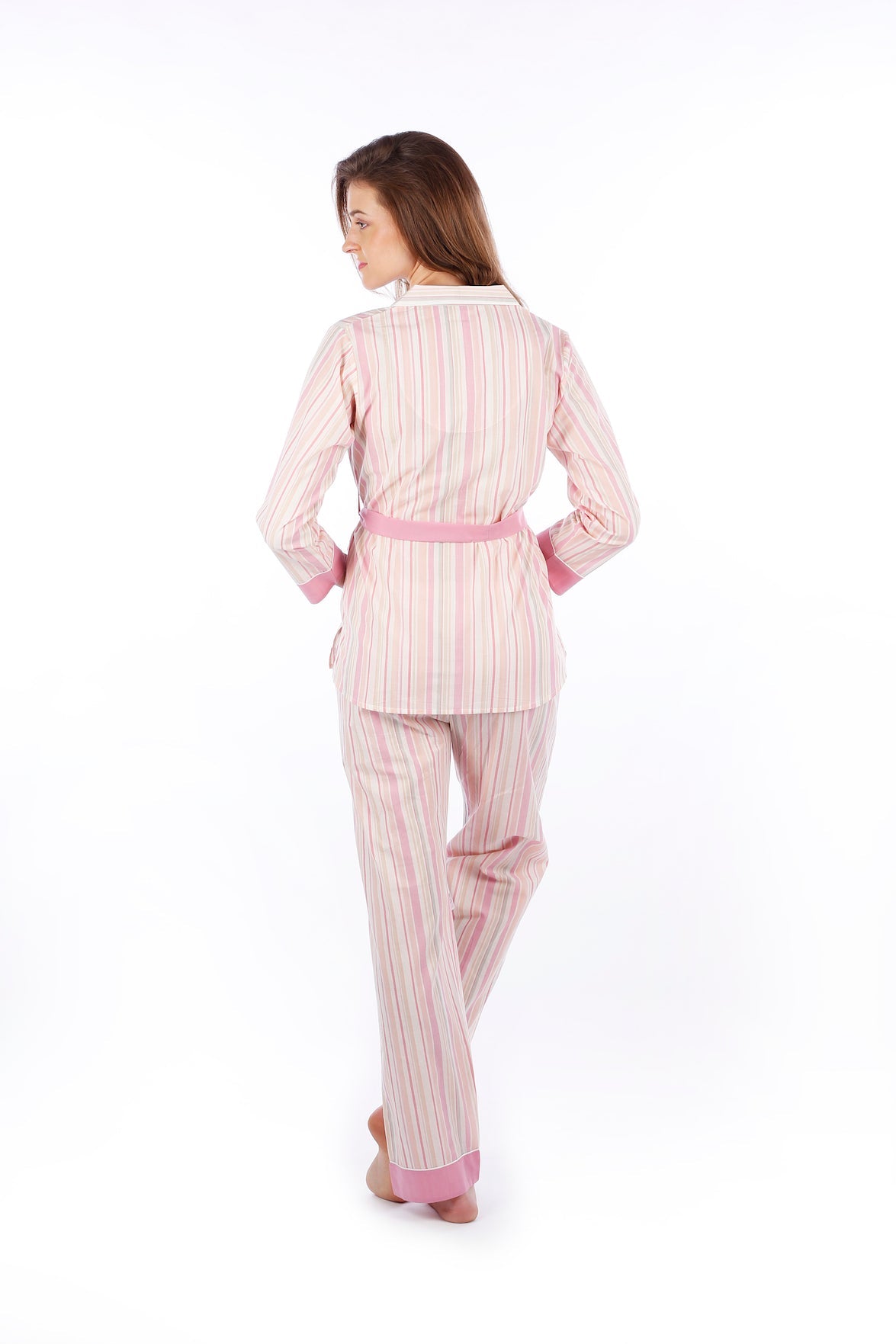 Peach Pink Stripes Pyjama Set - De - Nap.in - Nightwear