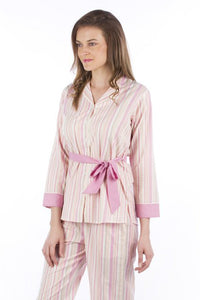 Peach Pink Stripes Pyjama Set - De - Nap.in - Nightwear