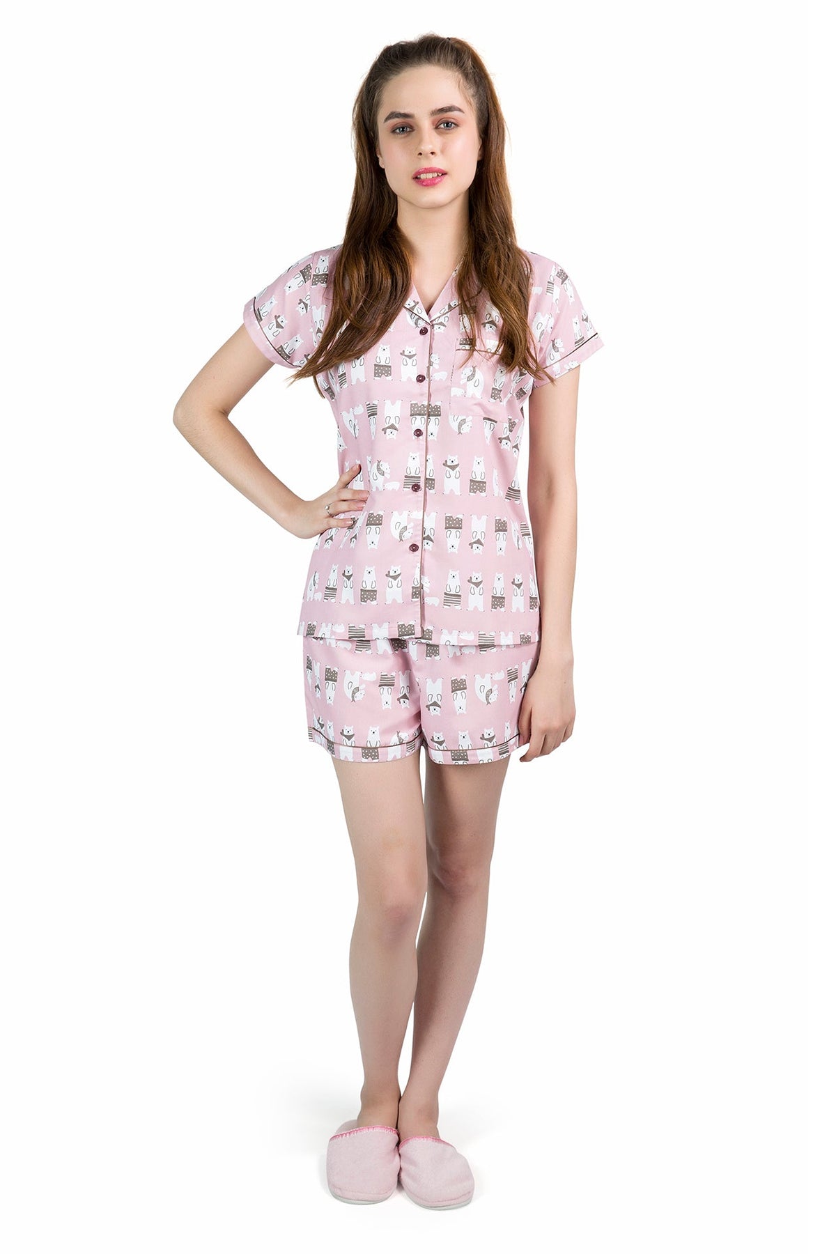 Pink Cudddle Shorts Set - De - Nap.in - Nightwear