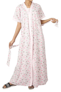 Pink Floral Wrap Round Set - De - Nap.in - Nightwear
