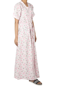 Pink Floral Wrap Round Set - De - Nap.in - Nightwear