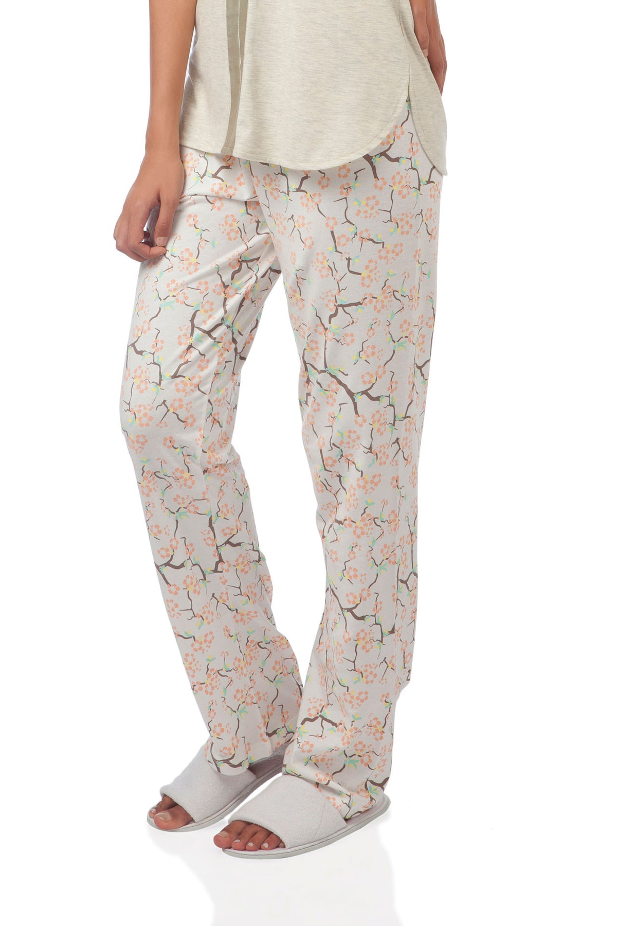 Ecru Japanese Cherry Blossom Pyjama Set