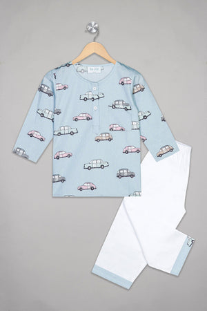 Racing Cars Kurta Pyjama Set - De - Nap.in - Nightwear