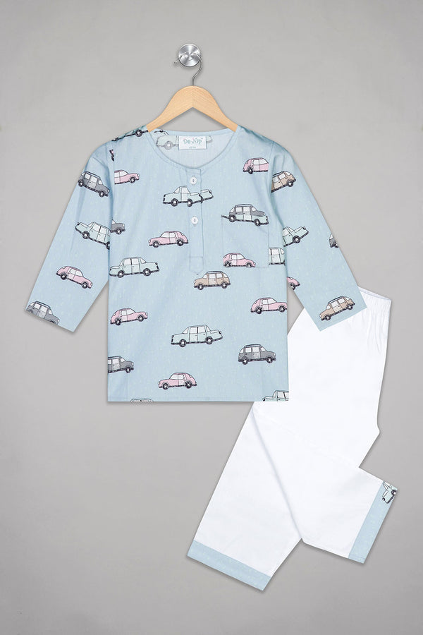 Racing Cars Kurta Pyjama Set - De - Nap.in - Nightwear