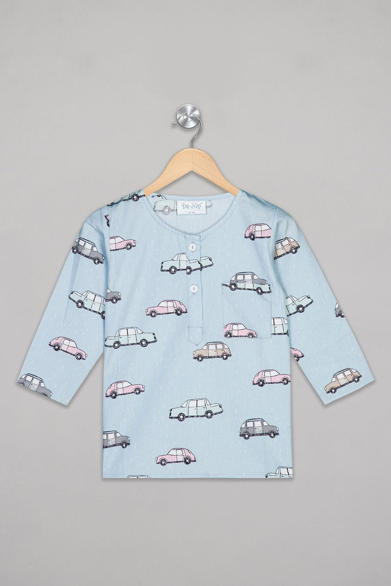 Racing Cars Kurta Pyjama Set - De - Nap.in - Nightwear