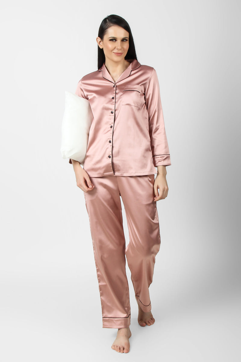 Rosado Satin PJ Set - De - Nap.in - Nightwear