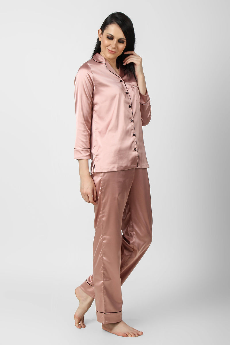 Rosado Satin PJ Set - De - Nap.in - Nightwear