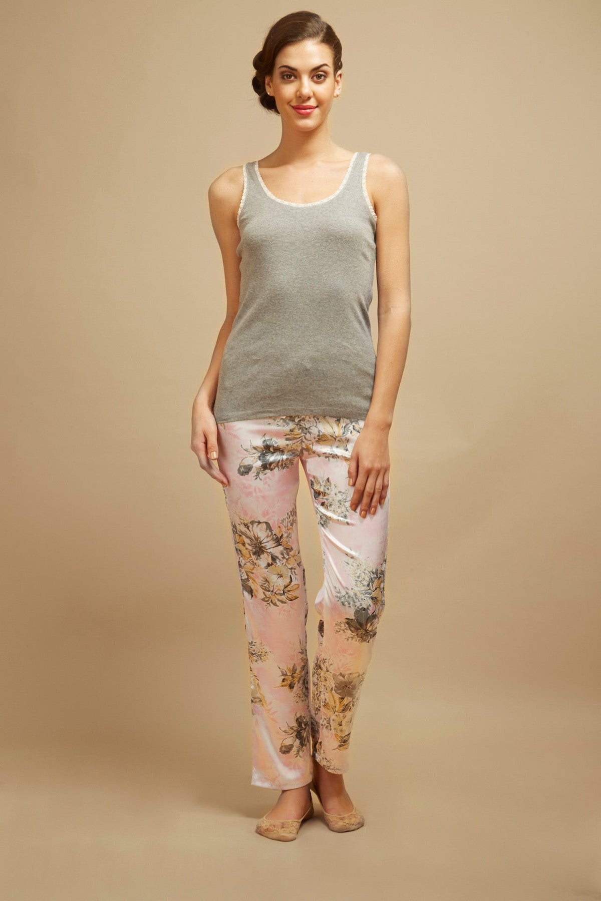 Satin Floral Pyjama Set - De - Nap.in - Nightwear