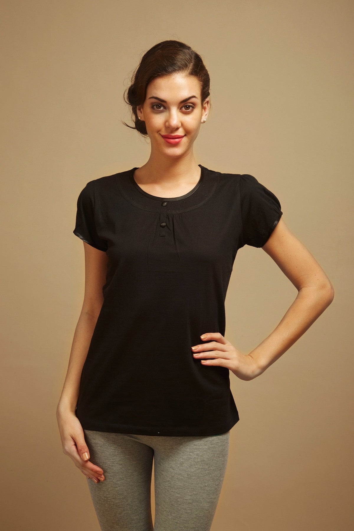 Slimming Black Lounge Top - De - Nap.in - Nightwear