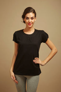 Slimming Black Lounge Top - De - Nap.in - Nightwear