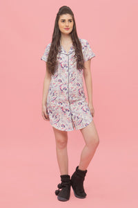 Snazzy Paisley Print Nightdress - De - Nap.in - Nightwear