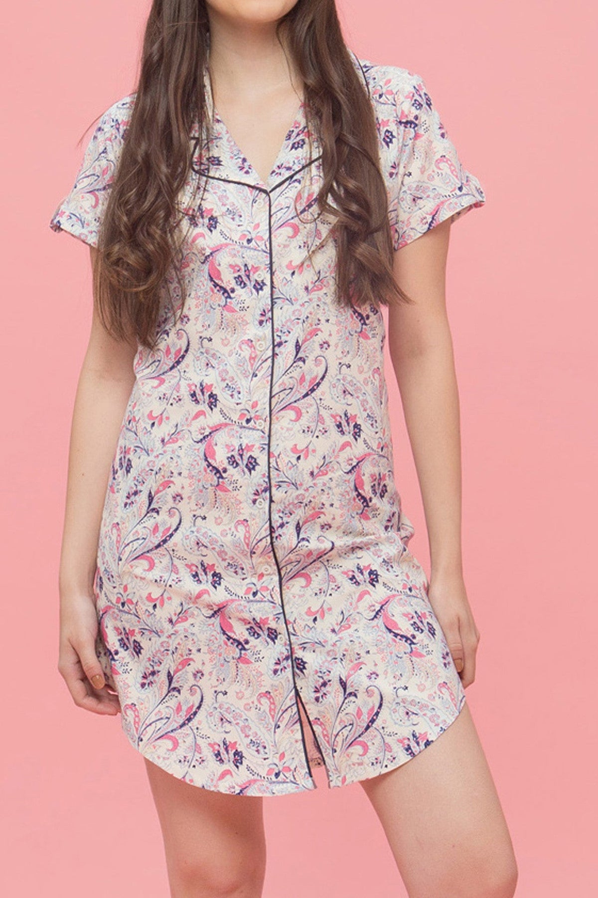 Snazzy Paisley Print Nightdress - De - Nap.in - Nightwear