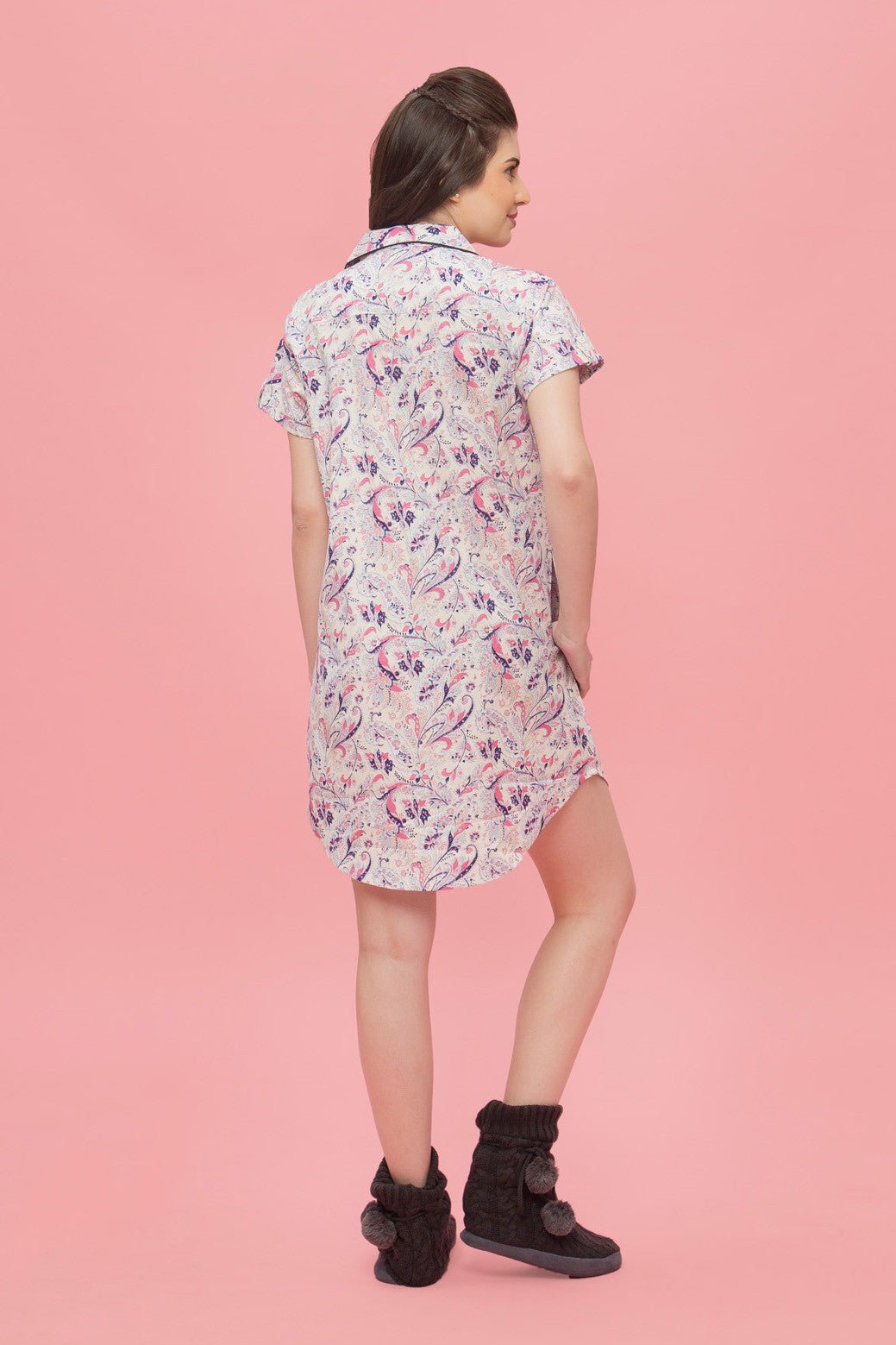 Snazzy Paisley Print Nightdress - De - Nap.in - Nightwear