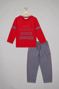 Snooze Full Sleeves Pyjama Set - De - Nap.in - Nightwear