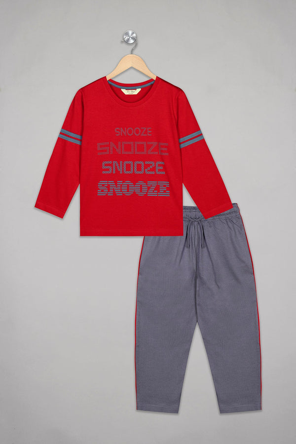 Snooze Full Sleeves Pyjama Set - De - Nap.in - Nightwear