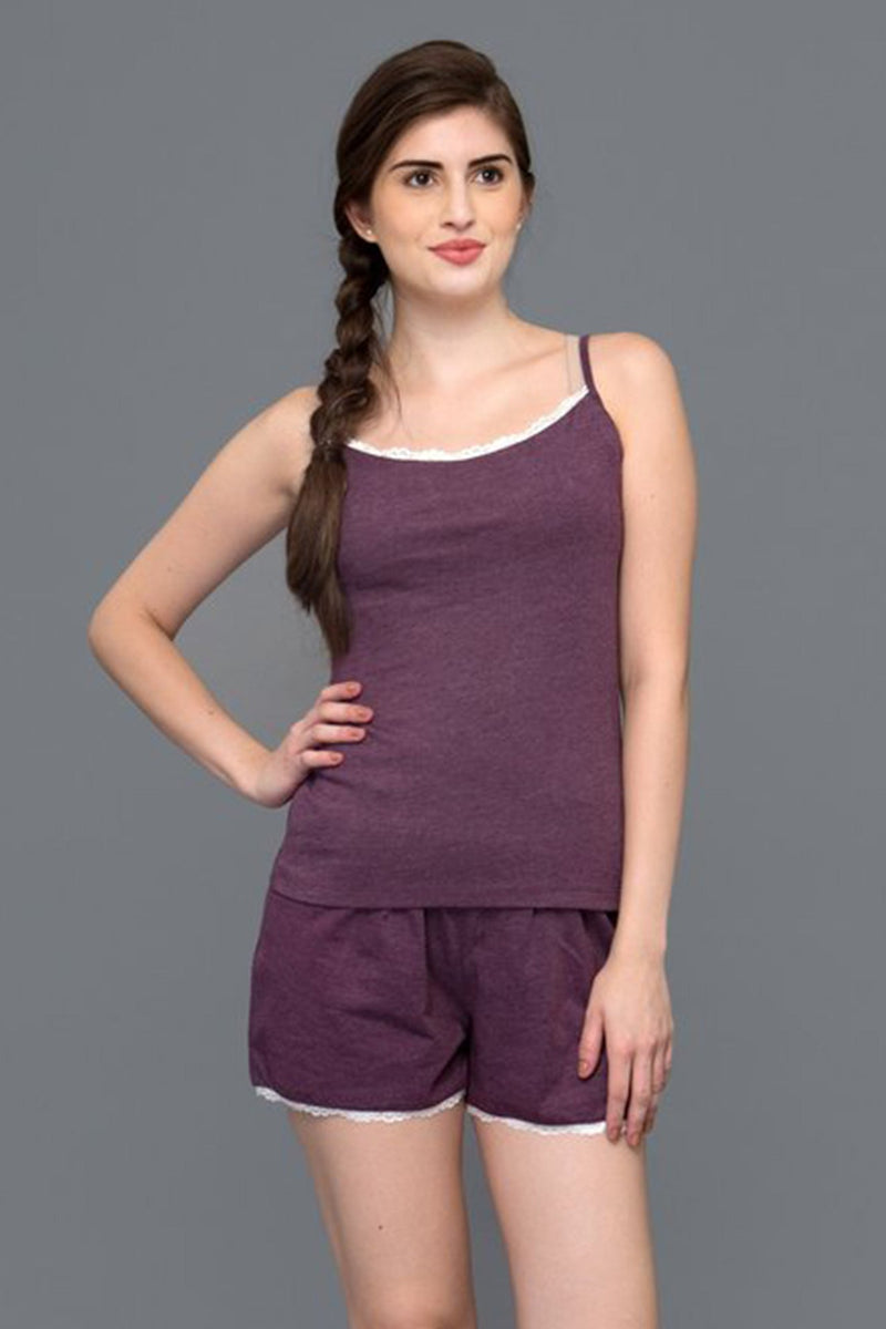 Sultry Grape Wine Shorts Set - De - Nap.in - Nightwear