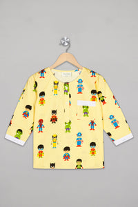 Super Hero's Kurta Pyjama Set - De - Nap.in - Nightwear