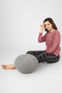 Wild Rose Checkered Full Sleeves Pj St - De - Nap.in - Nightwear