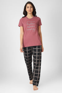 Wild Rose Checkered Pj St - De - Nap.in - Nightwear