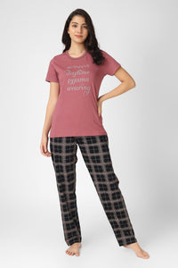 Wild Rose Checkered Pj St - De - Nap.in - Nightwear