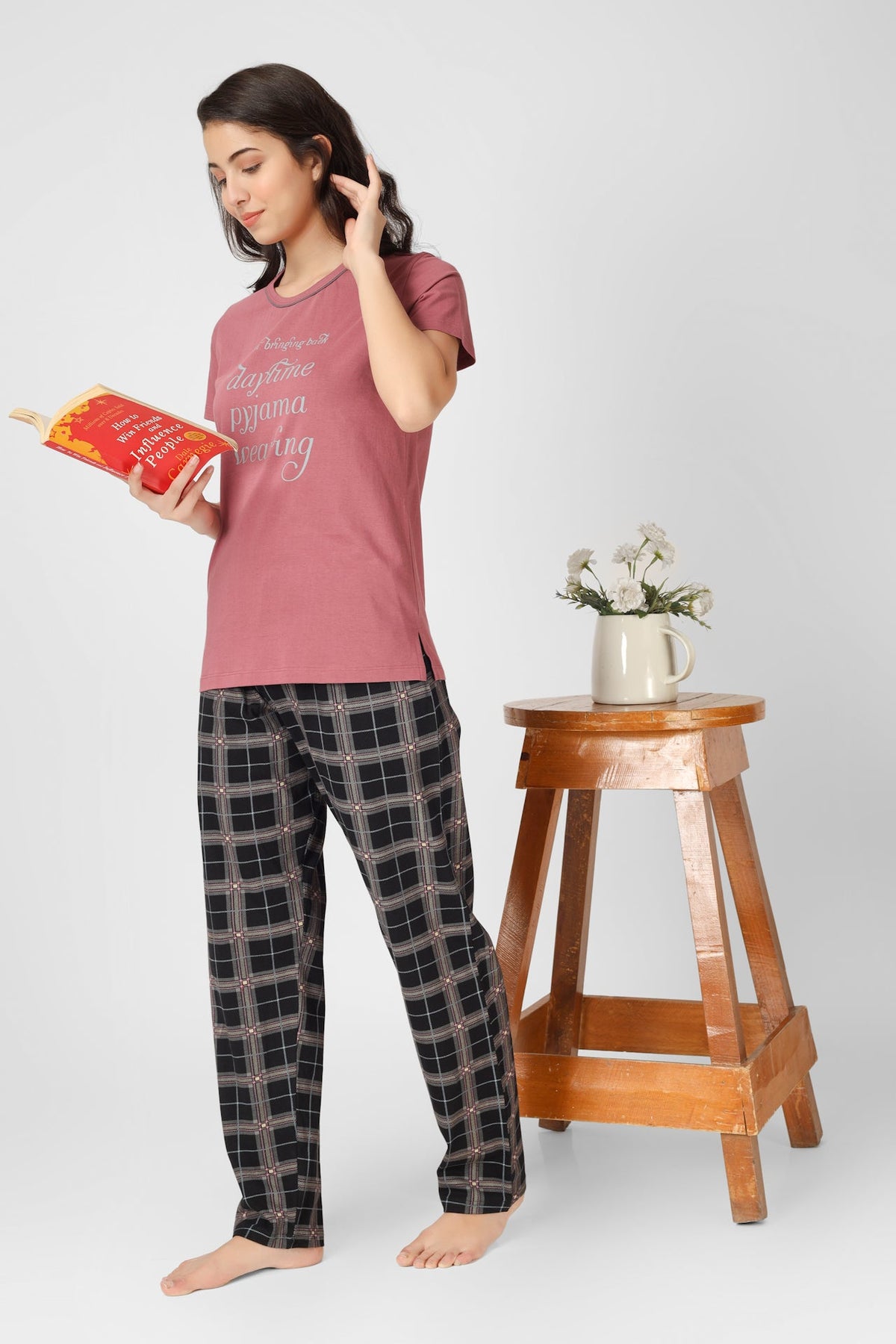 Wild Rose Checkered Pj St - De - Nap.in - Nightwear