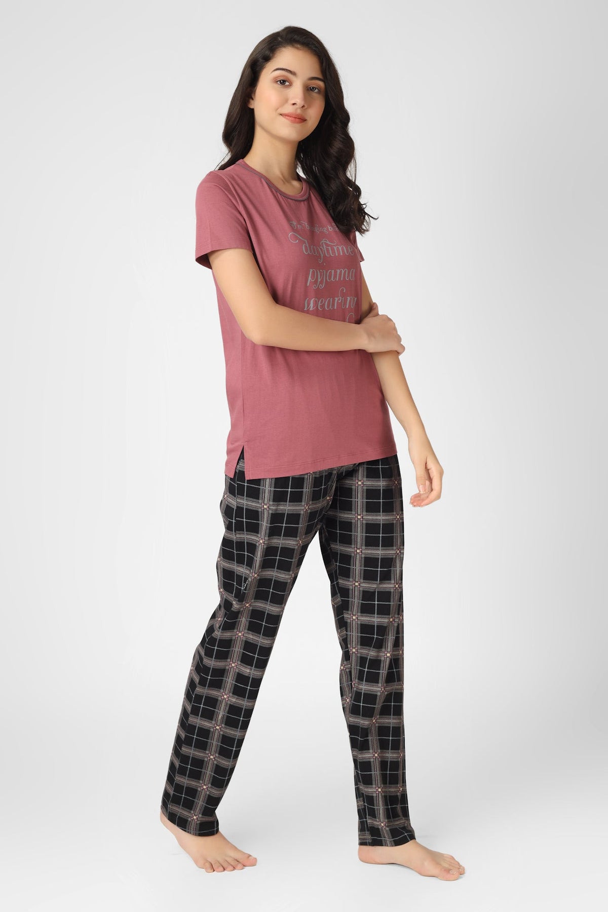 Wild Rose Checkered Pj St - De - Nap.in - Nightwear