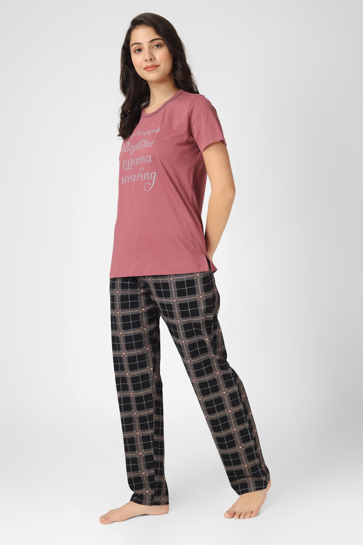 Wild Rose Checkered Pj St - De - Nap.in - Nightwear