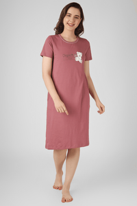 Wild Rose Teddy Confesstions Short Nighty - De - Nap.in - Nightwear