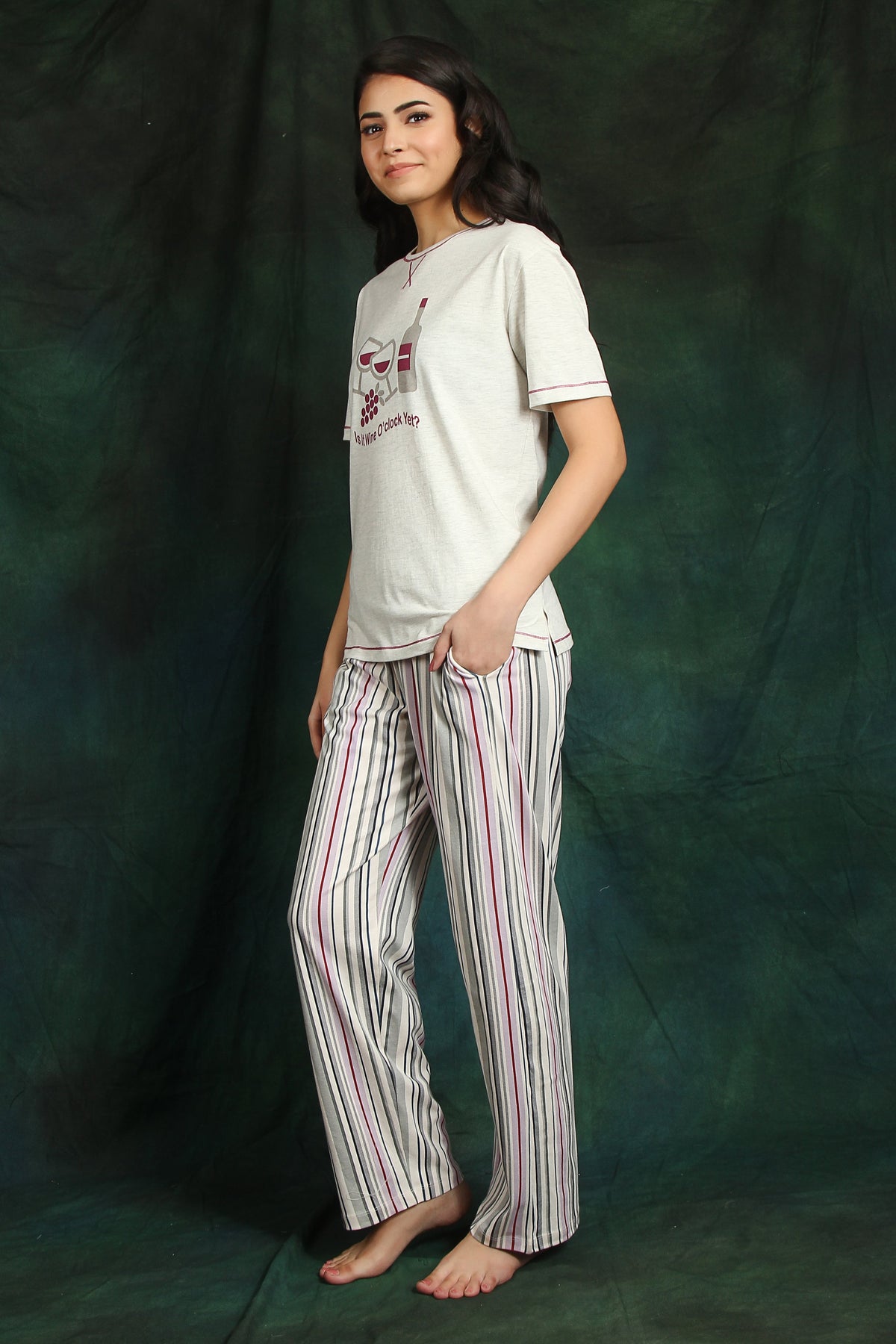 Wine' 0 Clock Short Sl Pj Set - De - Nap.in - Nightwear