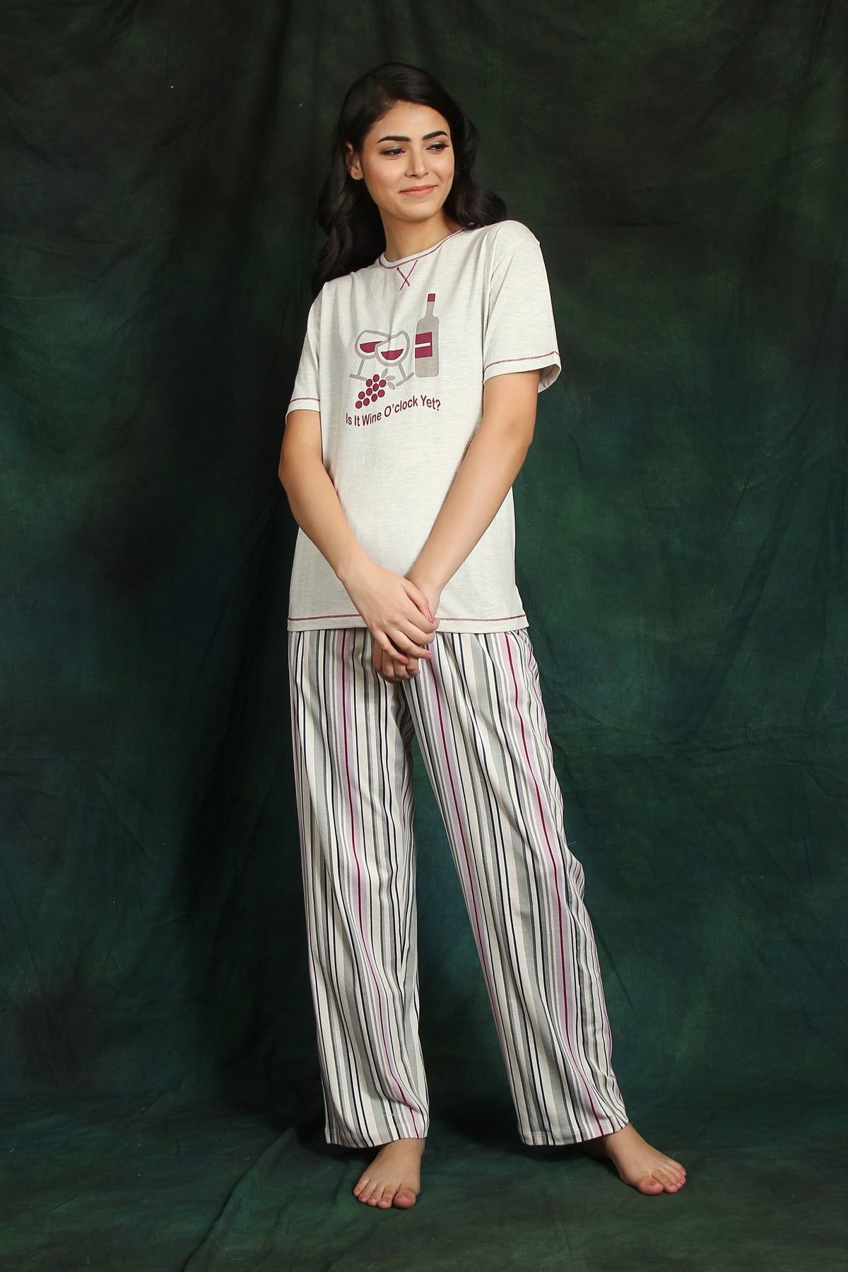 Wine' 0 Clock Short Sl Pj Set - De - Nap.in - Nightwear