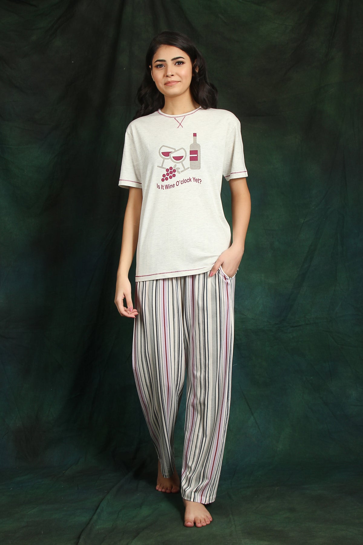 Wine' 0 Clock Short Sl Pj Set - De - Nap.in - Nightwear