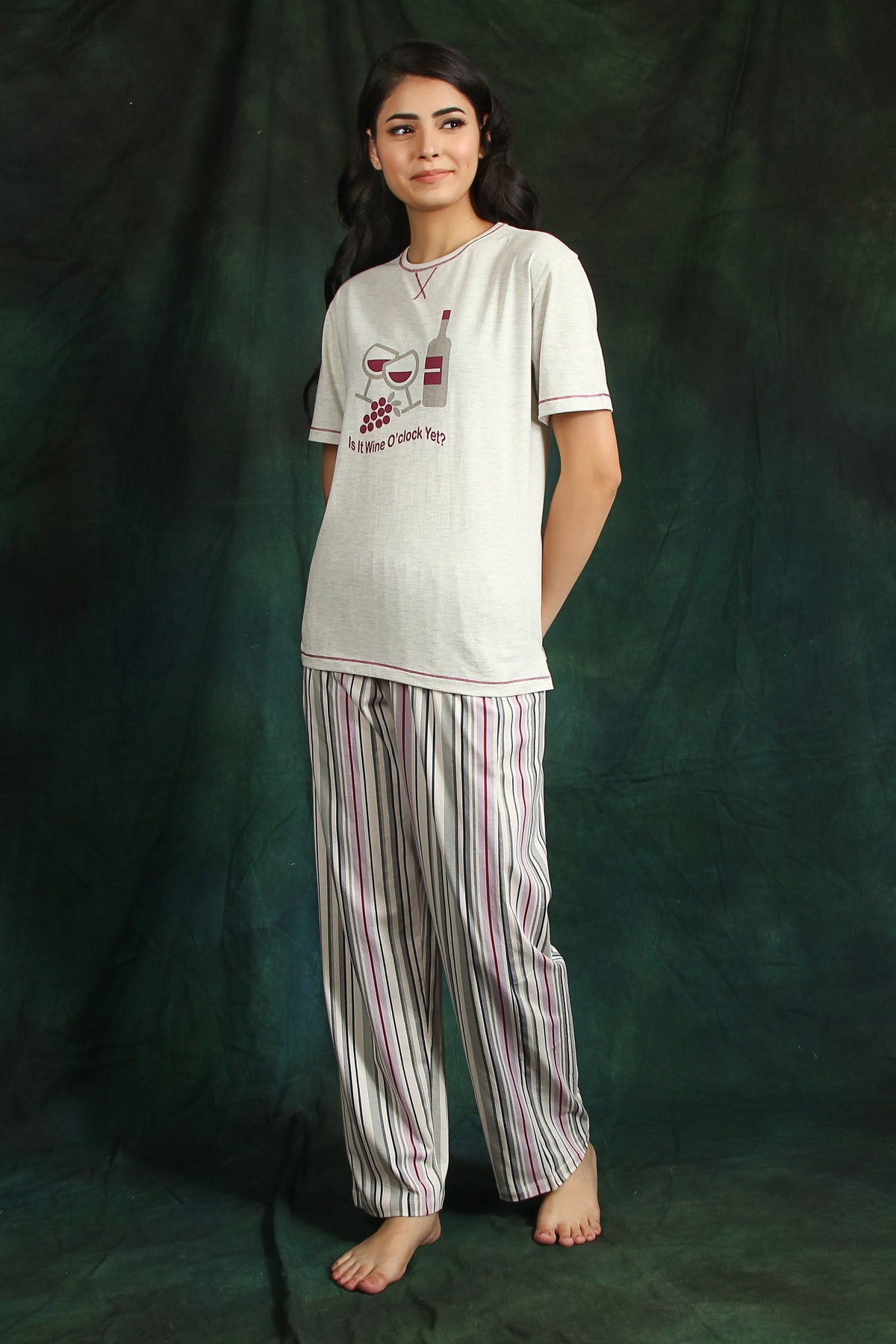 Wine' 0 Clock Short Sl Pj Set - De - Nap.in - Nightwear