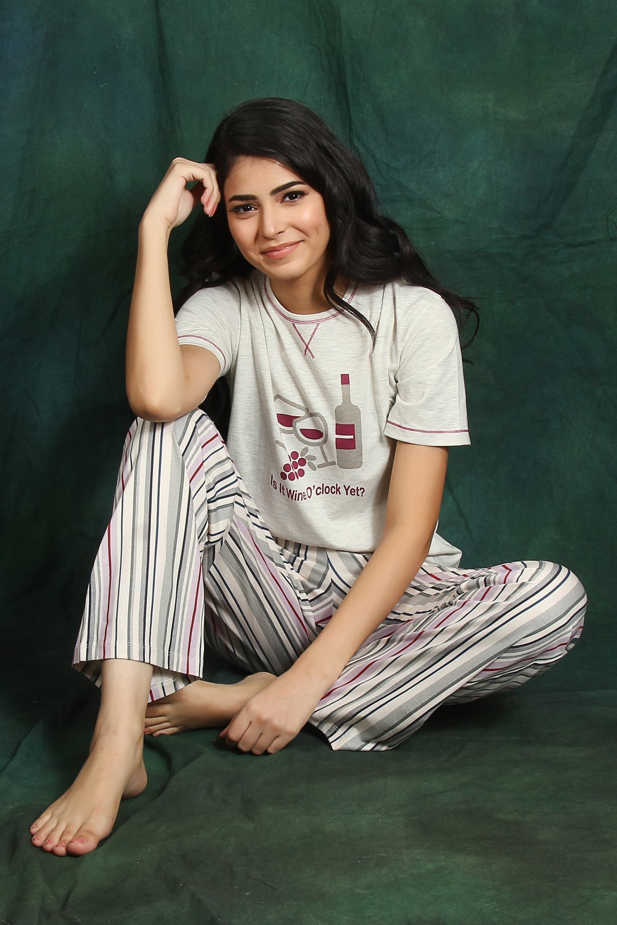 Wine' 0 Clock Short Sl Pj Set - De - Nap.in - Nightwear
