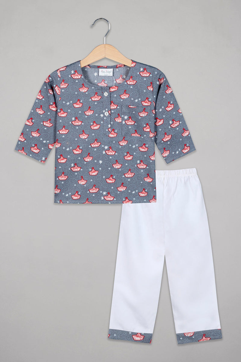 Yacht Sailing Kurta Pyjama Set - De - Nap.in - Nightwear